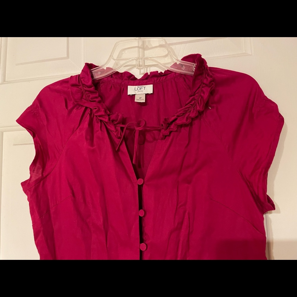 Ann Taylor Loft 8P button down dress. Flattering style with waist detail.